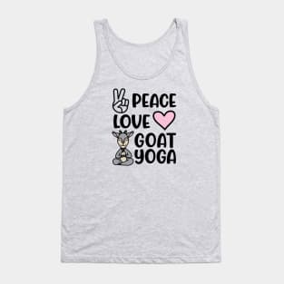 Peace Love and Goat Yoga Fitness Funny Tank Top